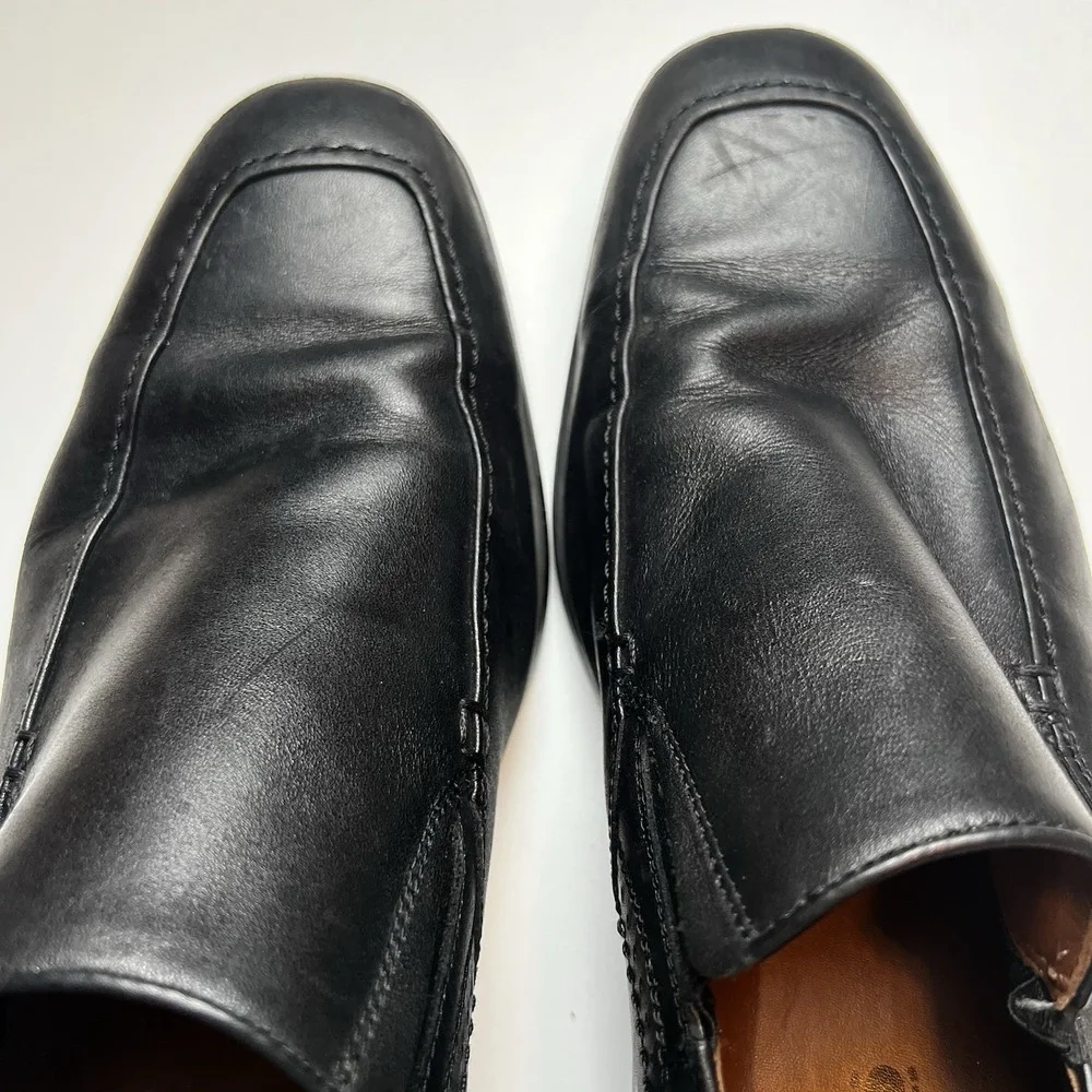 JOHNSTON & MURPHY XC4 BLACK SHEEPSKIN SLIP-ON LOAFERS SZ 10.5 M WATERPROOF